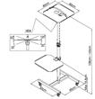 CARRITO PARA  PROYECTOR  MOVIL PJR-067 NEGRO